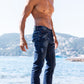 Le cannes jeans bleu tacheté pour homme coupe regular 