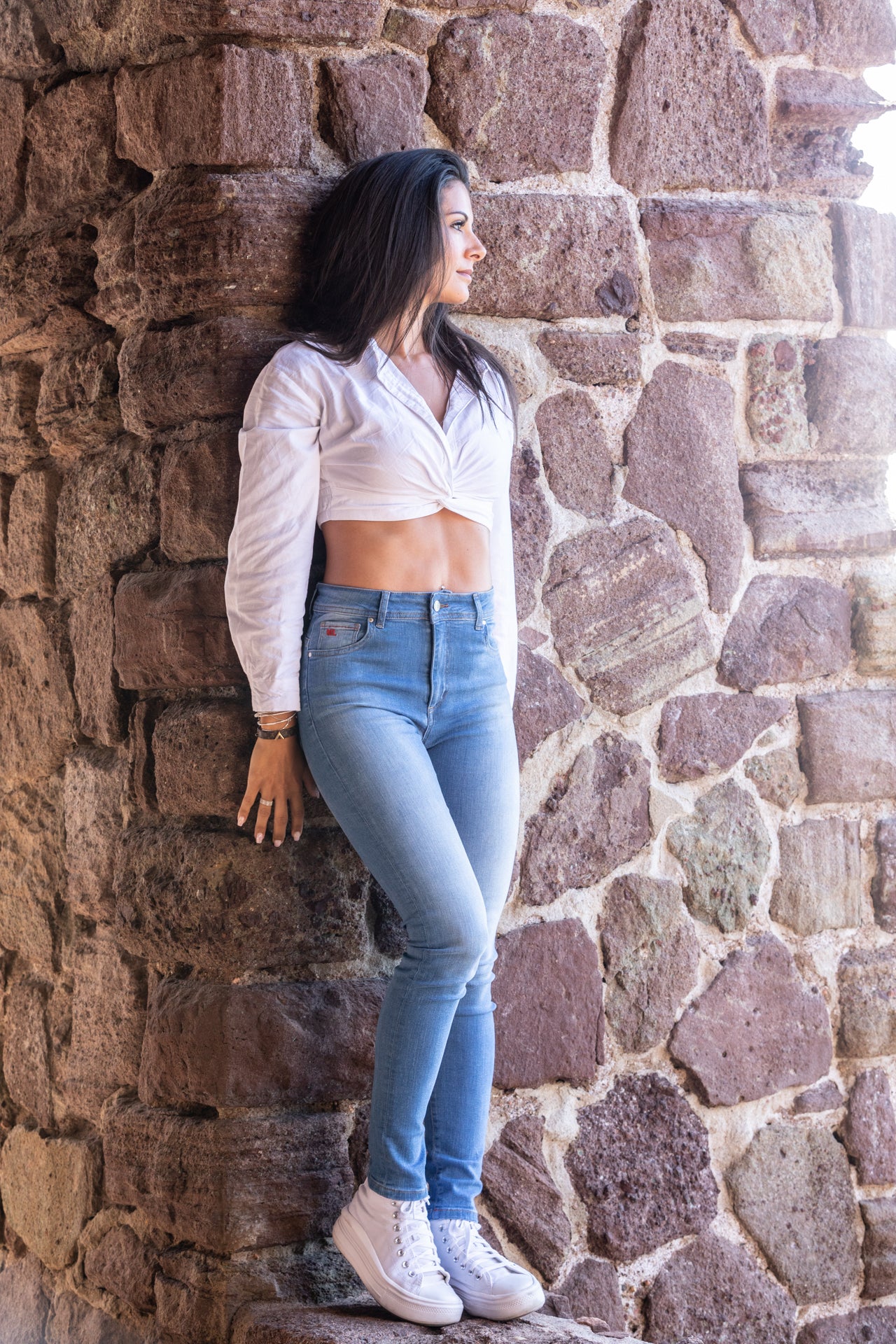 Le Vilamoura, jeans bleu délavé pour femme coupe skinny