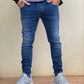 Le lisboa jeans bleu pour homme coupe skinny 